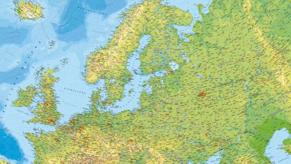 Izdota jauna Eiropas fizioģeogrāfiskā karte